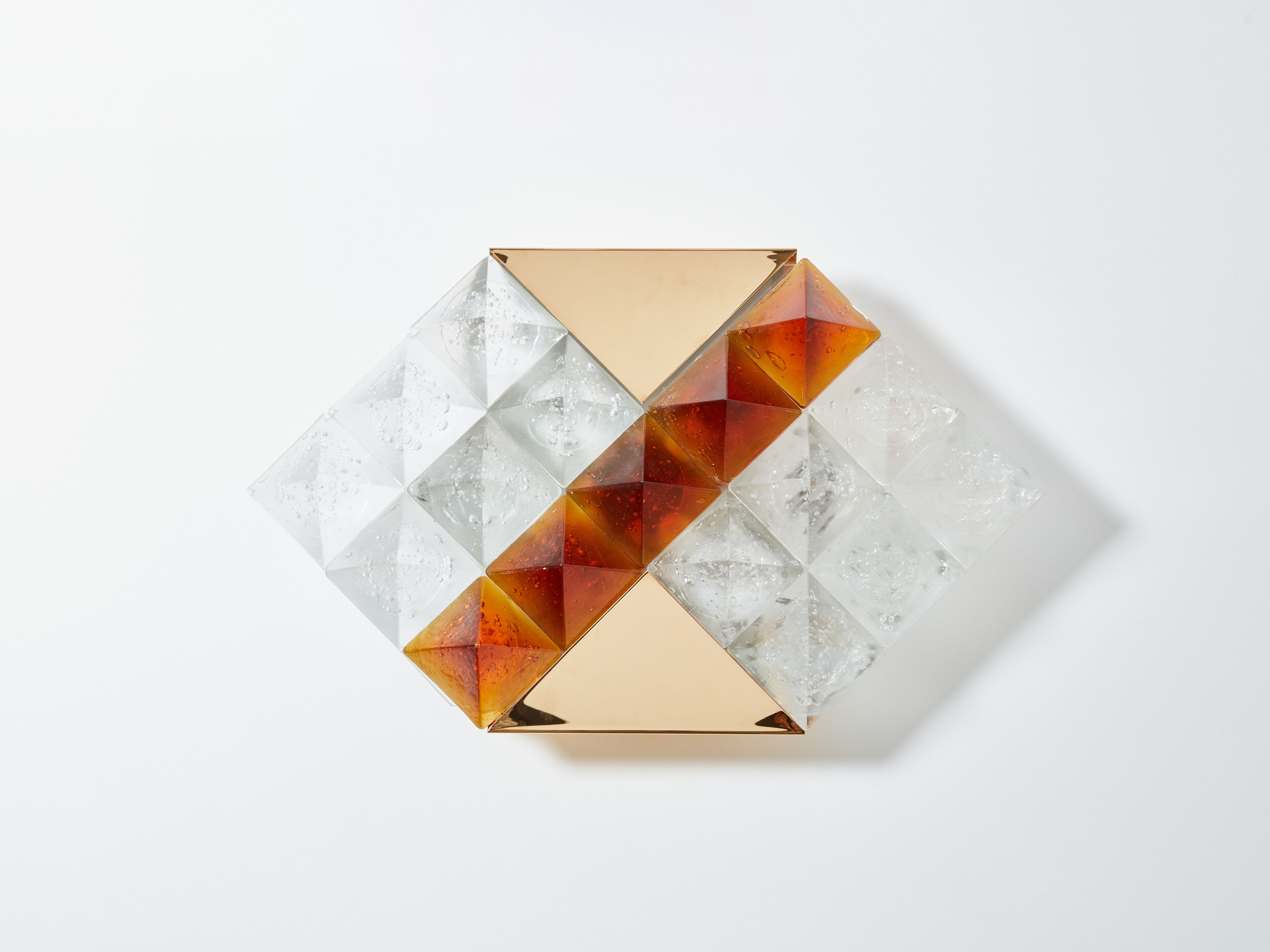 Pair of Albano Poli sconces for Poliarte glass and brass 1970