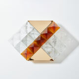 Pair of Albano Poli sconces for Poliarte glass and brass 1970