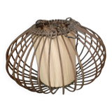 Lustre en rotin vintage