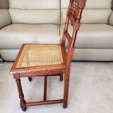 4 vintage chairs in turned wood and cannage from the 1910s