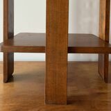 Art Deco Side Table with double top in walnut