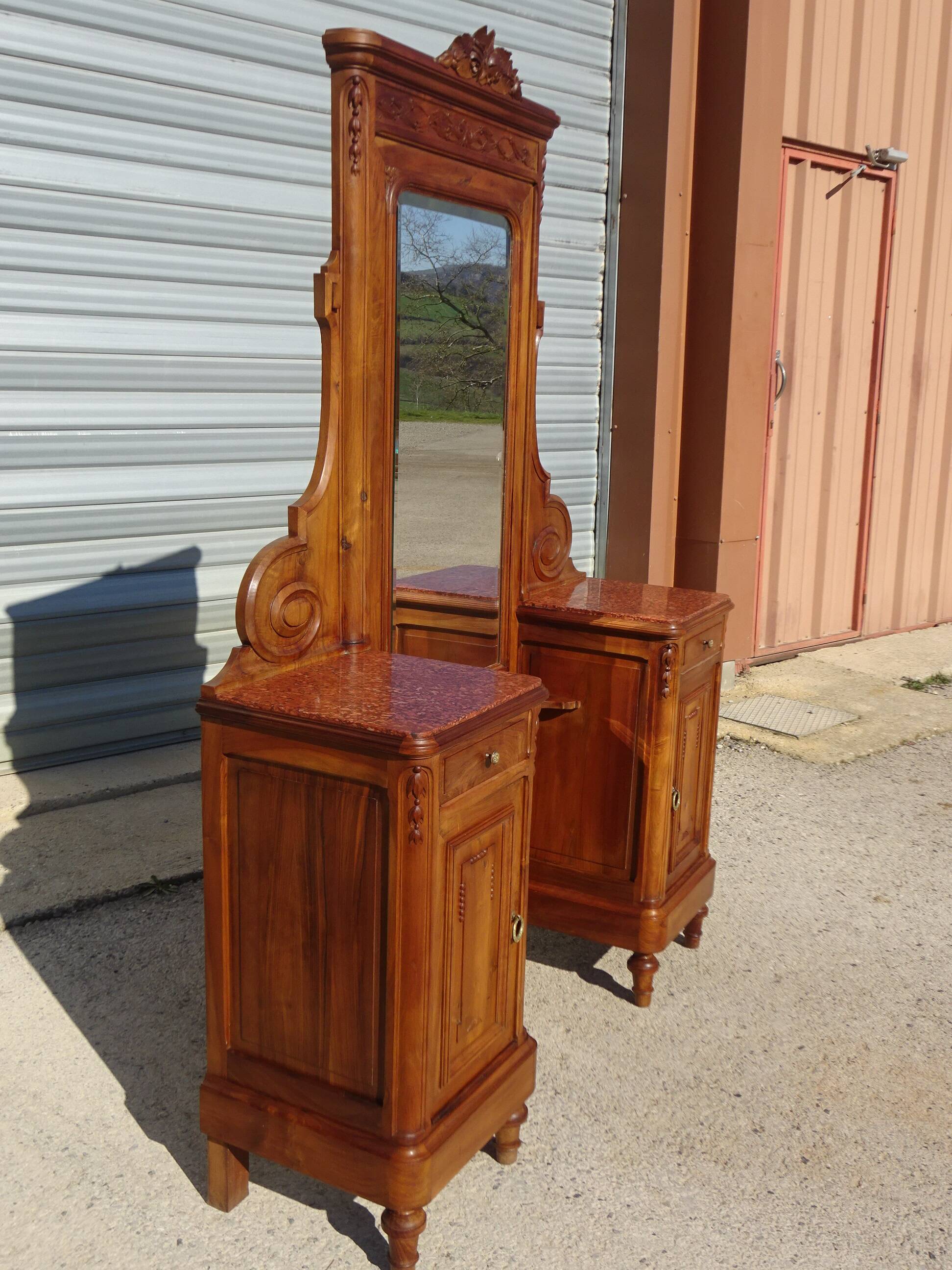 Coiffeuse avec rangements style Louis XVI
