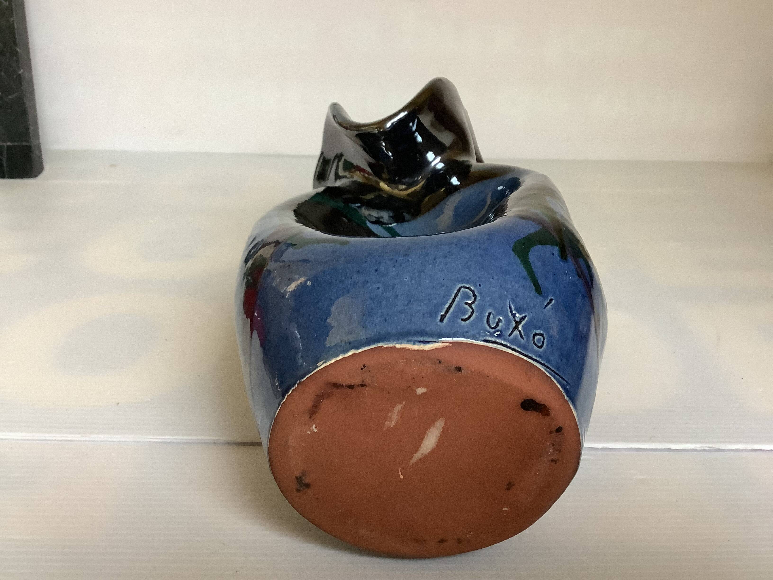 Iridescent modernist vase by Thomas Buxo