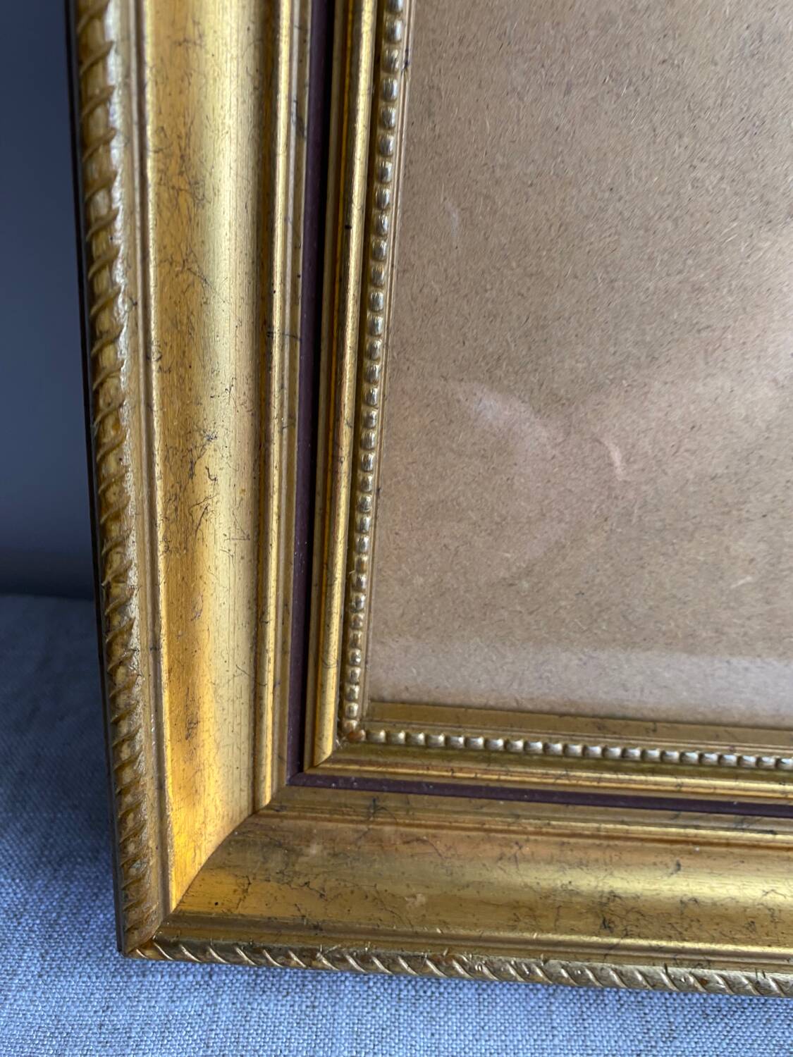 Glazed carved wooden frame