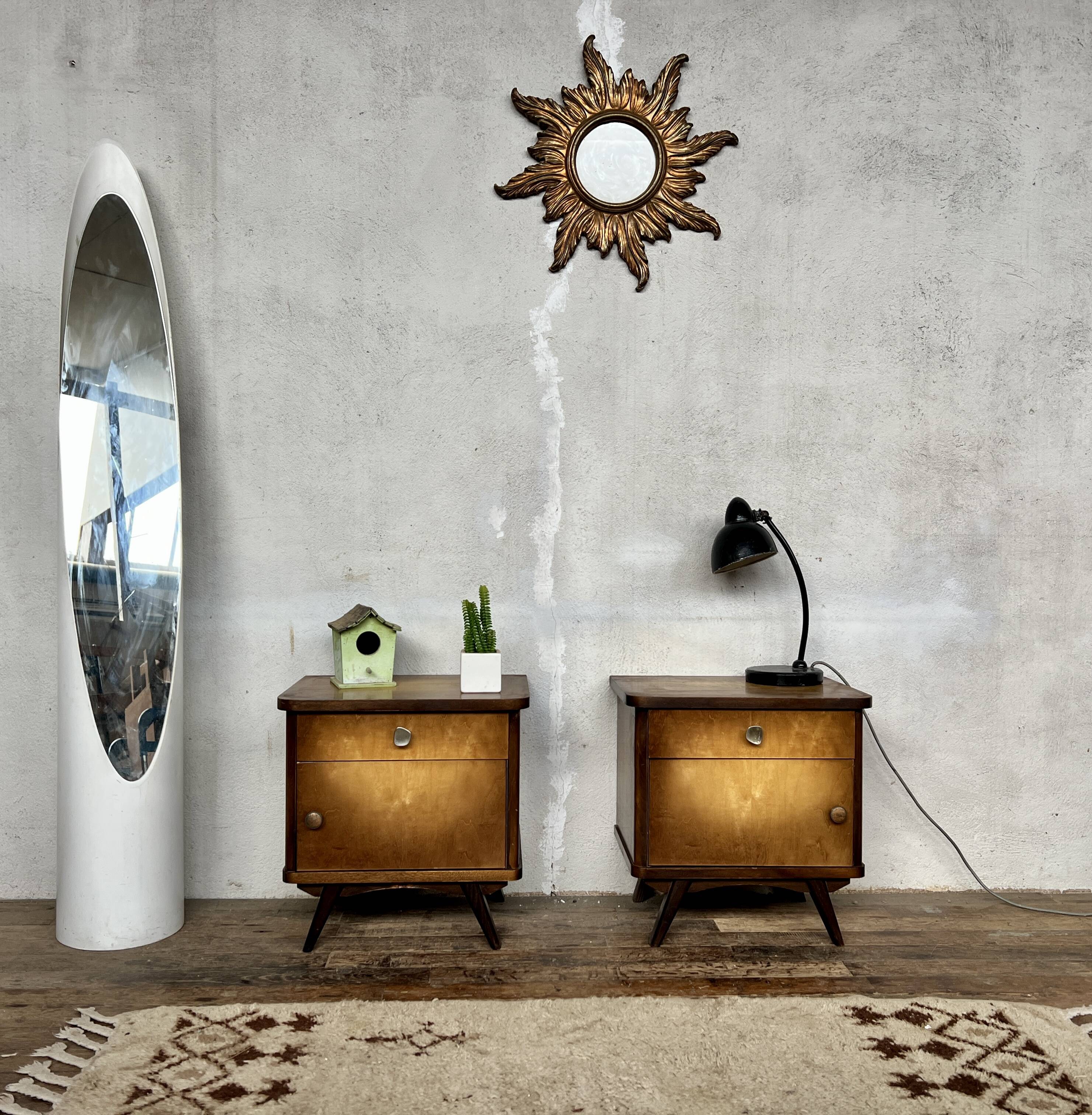 Paire de table de nuit chevet bout de canapé vintage