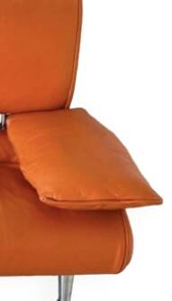 Canapé en cuir orange 2 places