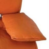 Orange leather 2 seater sofa