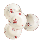 Set of 4 hollow plates, Moulin des Loups, Victor motif