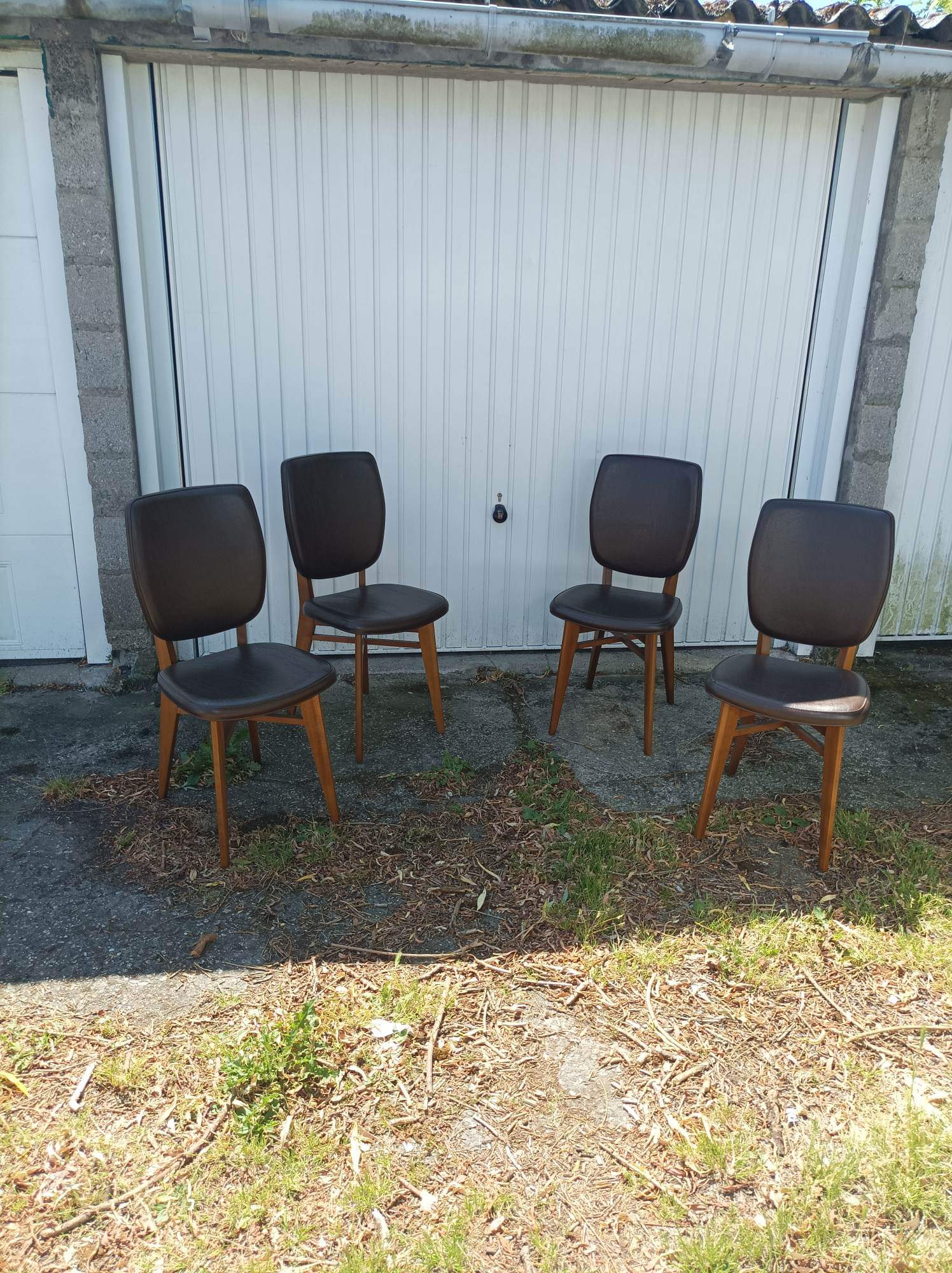 4 vintage Scandinavian teak chairs