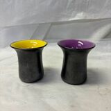 Set of 2 vintage ceramic candle holders