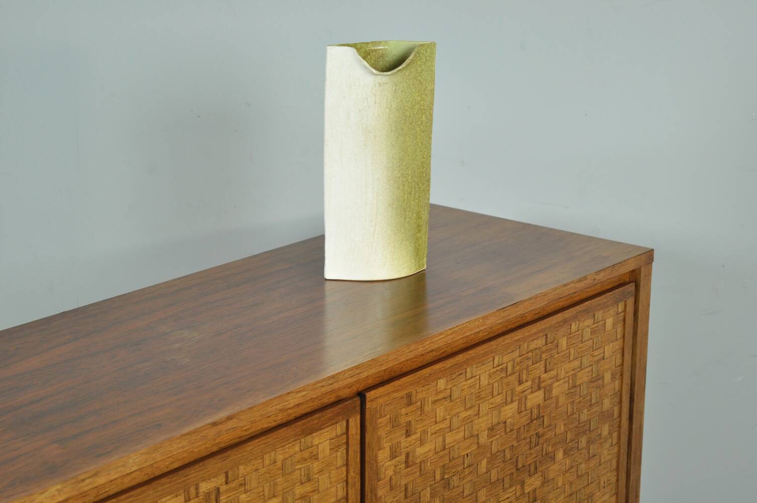 Vintage German Rio sideboard in rosewood, woven finish, Leo Bub, 19