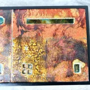 Coffee table by Robert and Jean Cloutier in enamelled lava and metal, 1950s.