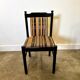 Set of 6 black lacquered chairs with the original 1970s fabric.