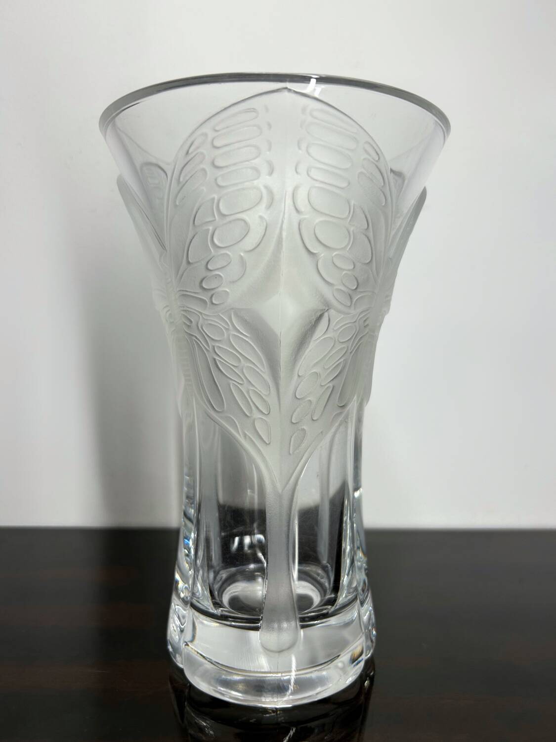 Vintage butterfly crystal vase
