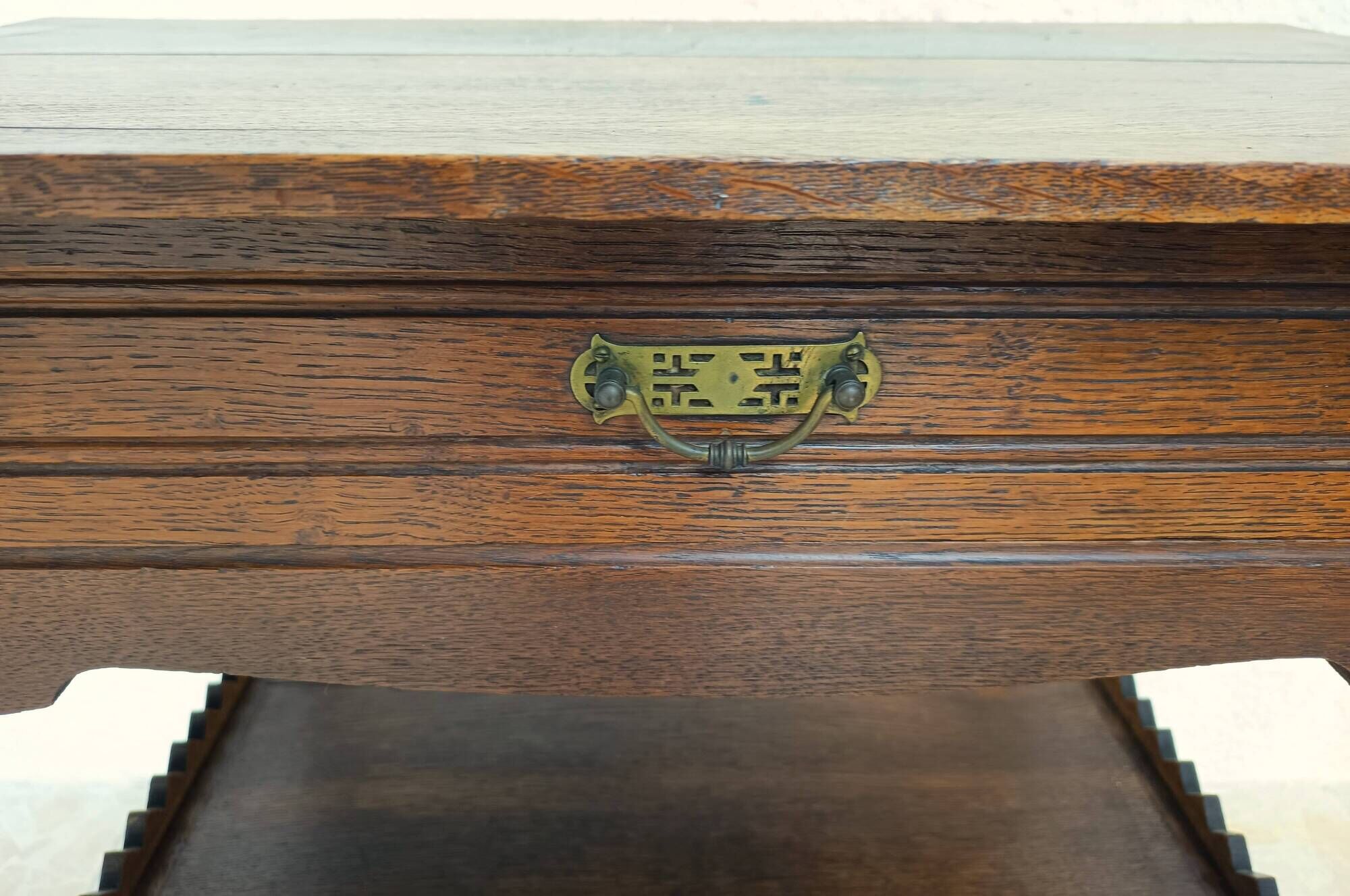 Vintage oak accent cabinet