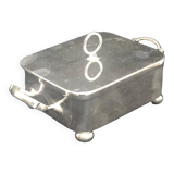 Victorian silver metal butter dish