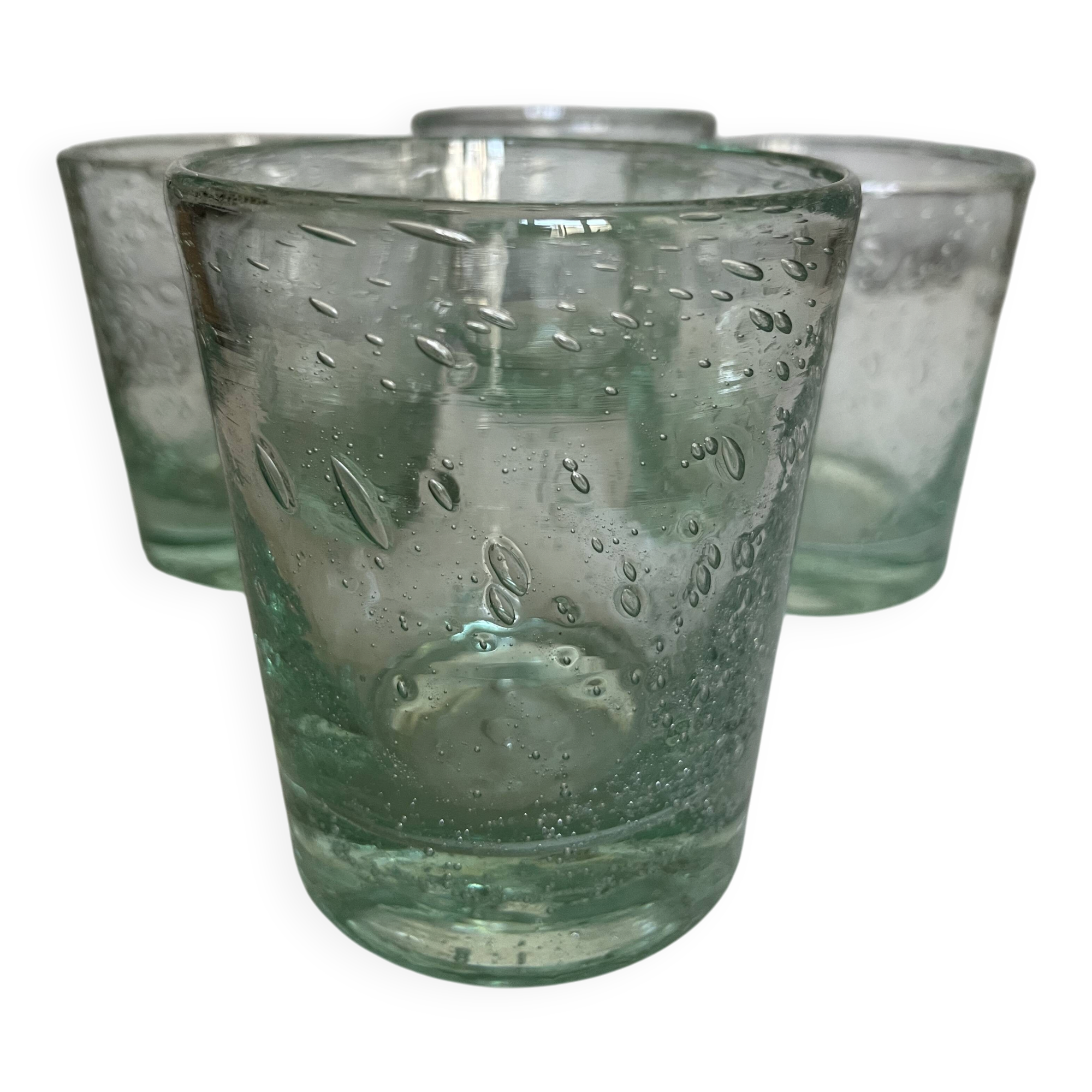 Set of 4 Biot XXL 1960 green Aqua tumblers.
