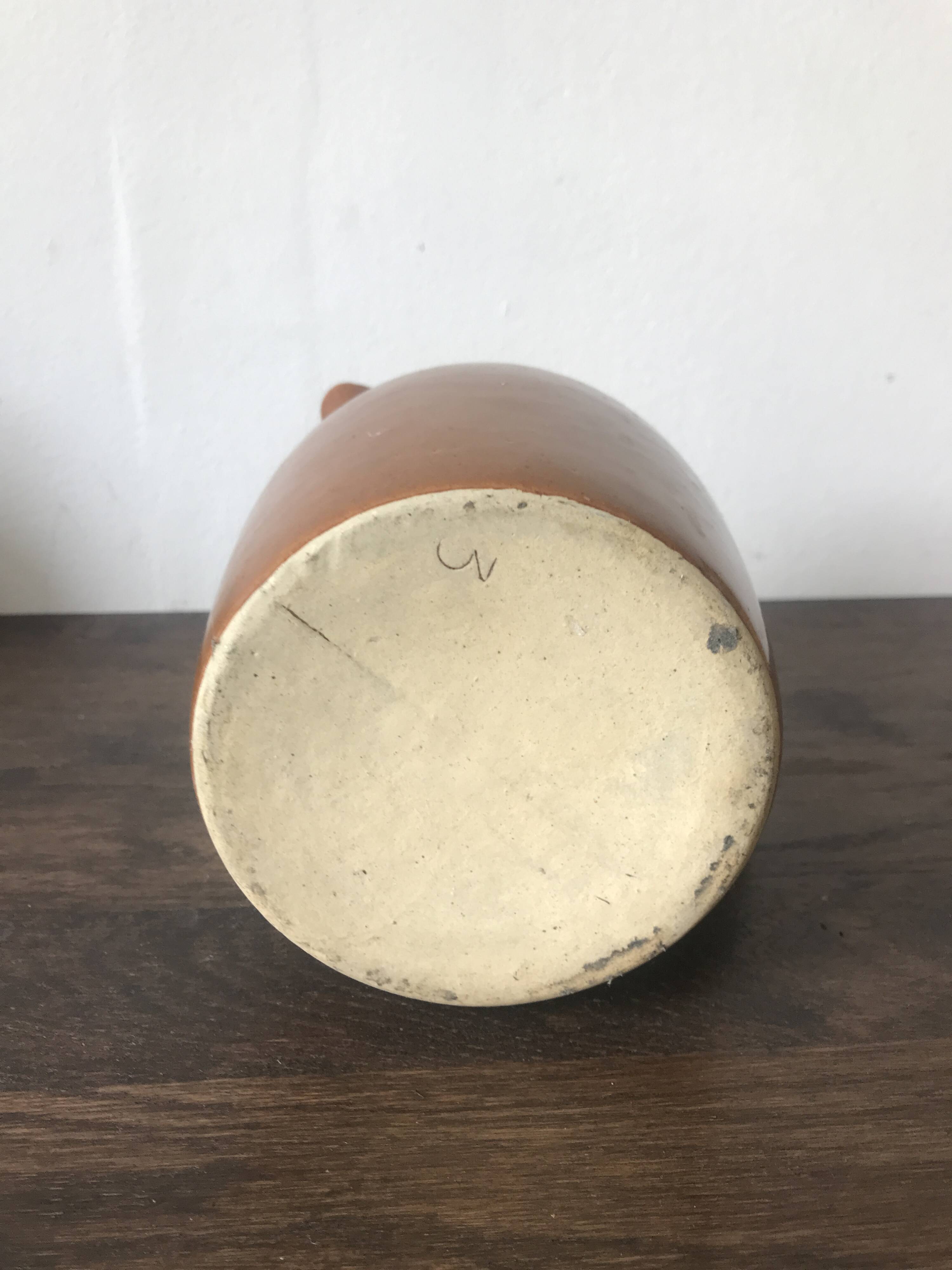 Set of 3 glazed stoneware jugs