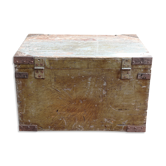 Table basse, caisse militaire en bois et métal