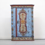 Rustic Farmhouse Folk Art Painted Bridal Cabinet