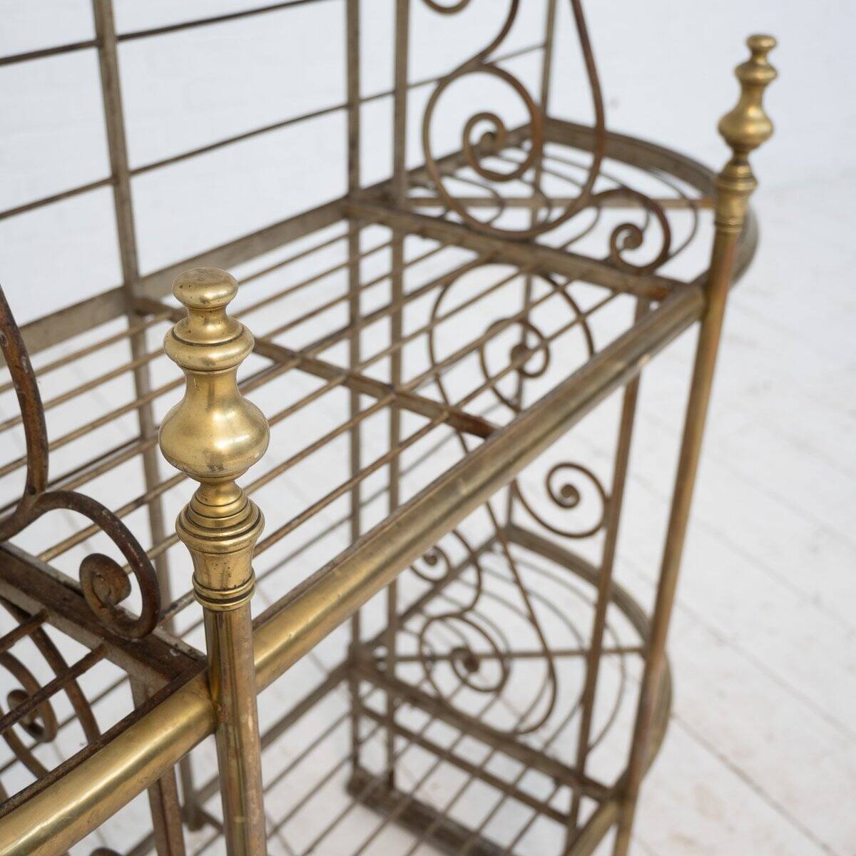 French bakery shelf in wrought iron and brass, 1900
