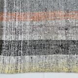 7x10 Yellow Black Striped Vintage Rug, 220x304Cm