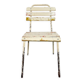 Chaise industrielle vintage beige, années 1960