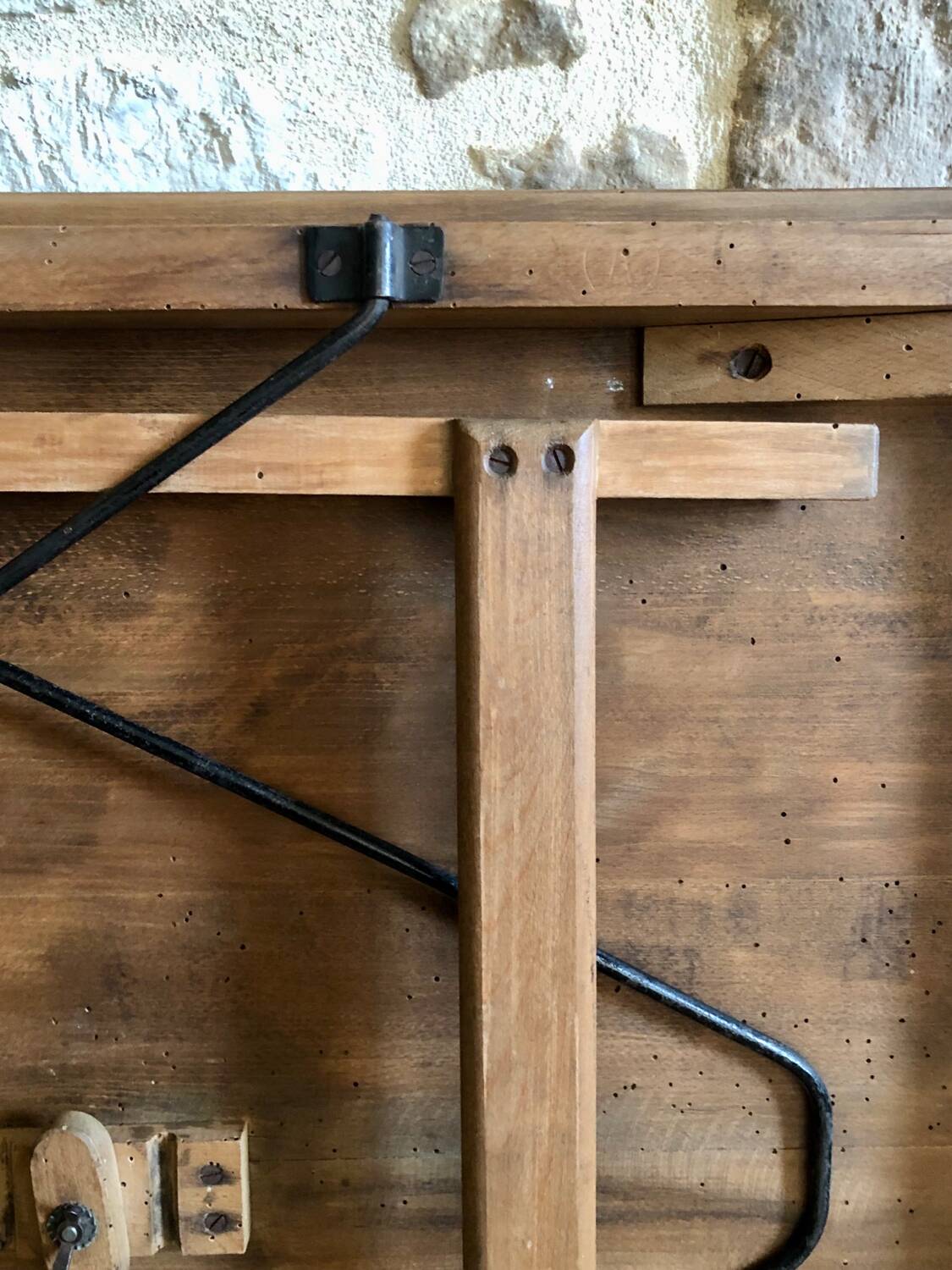 Renovated antique folding work table