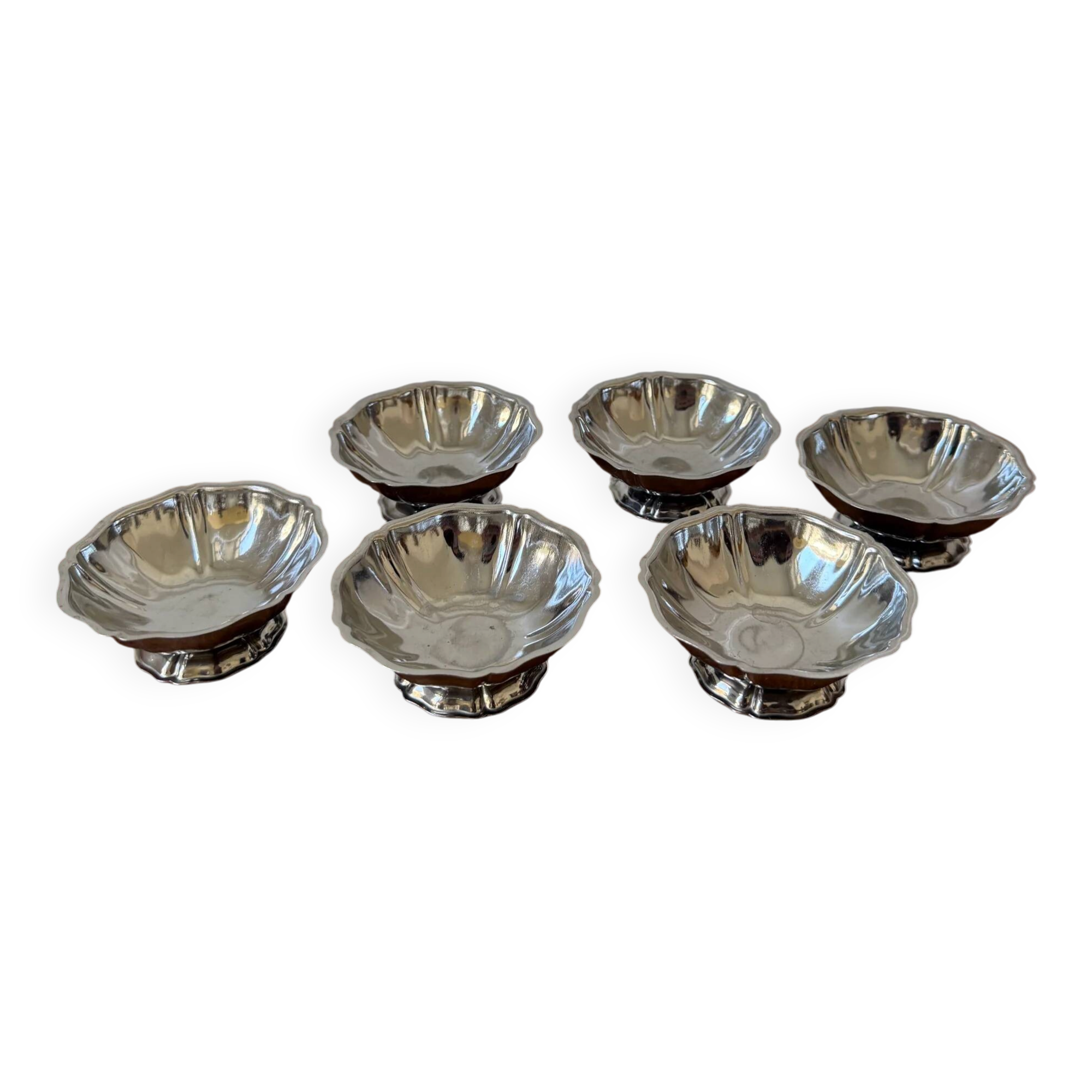 Set of 6 stainless steel bowls