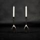 Vintage design hammered brutalist candle holders