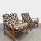 Vintage Swedish 'Junker' easy chairs Bror Boije Dux 'Safari style'