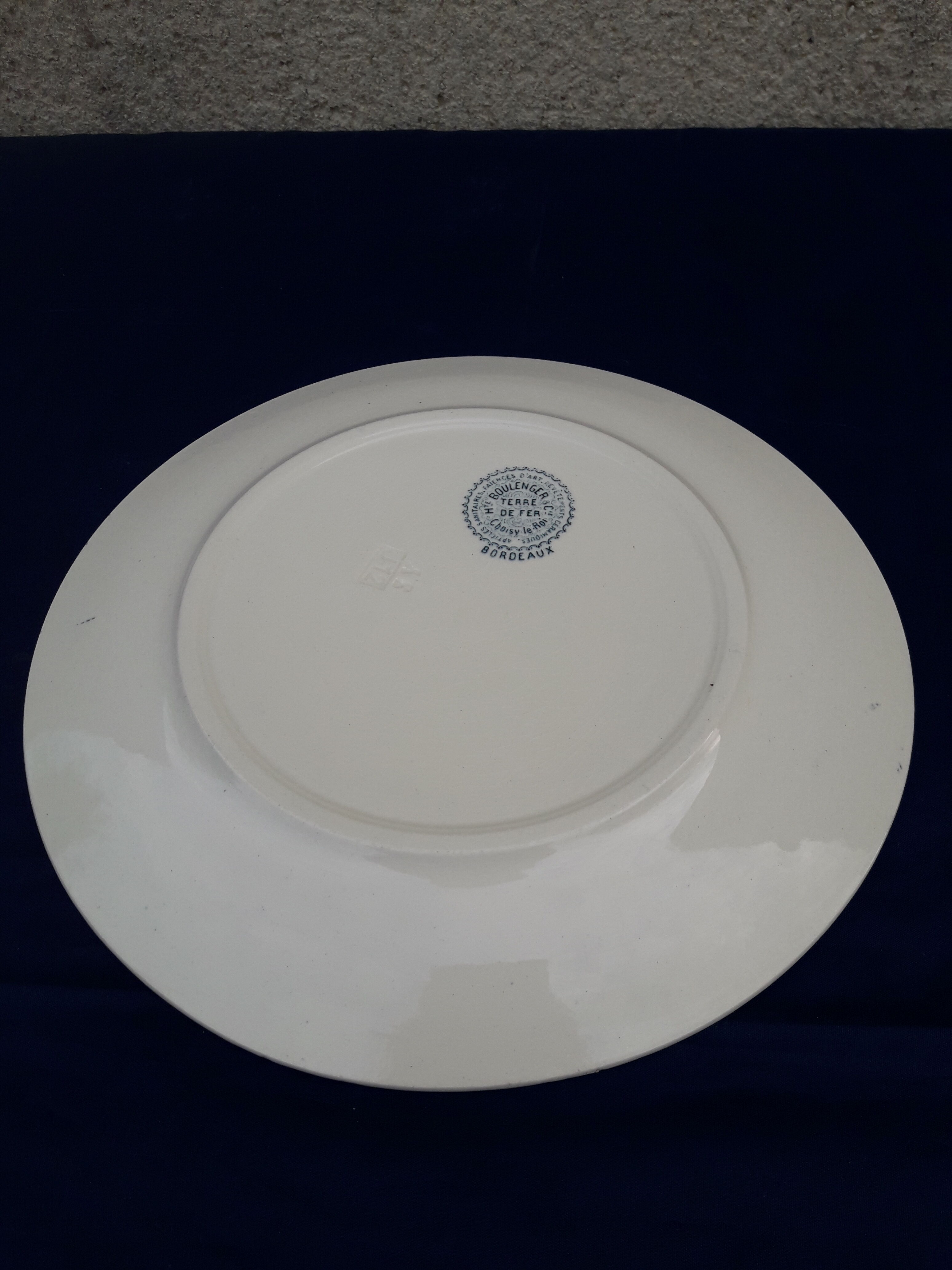 Plate in earthenware Boulenger iron earth Choisy Le Roi model Bordeaux diam 23 cm