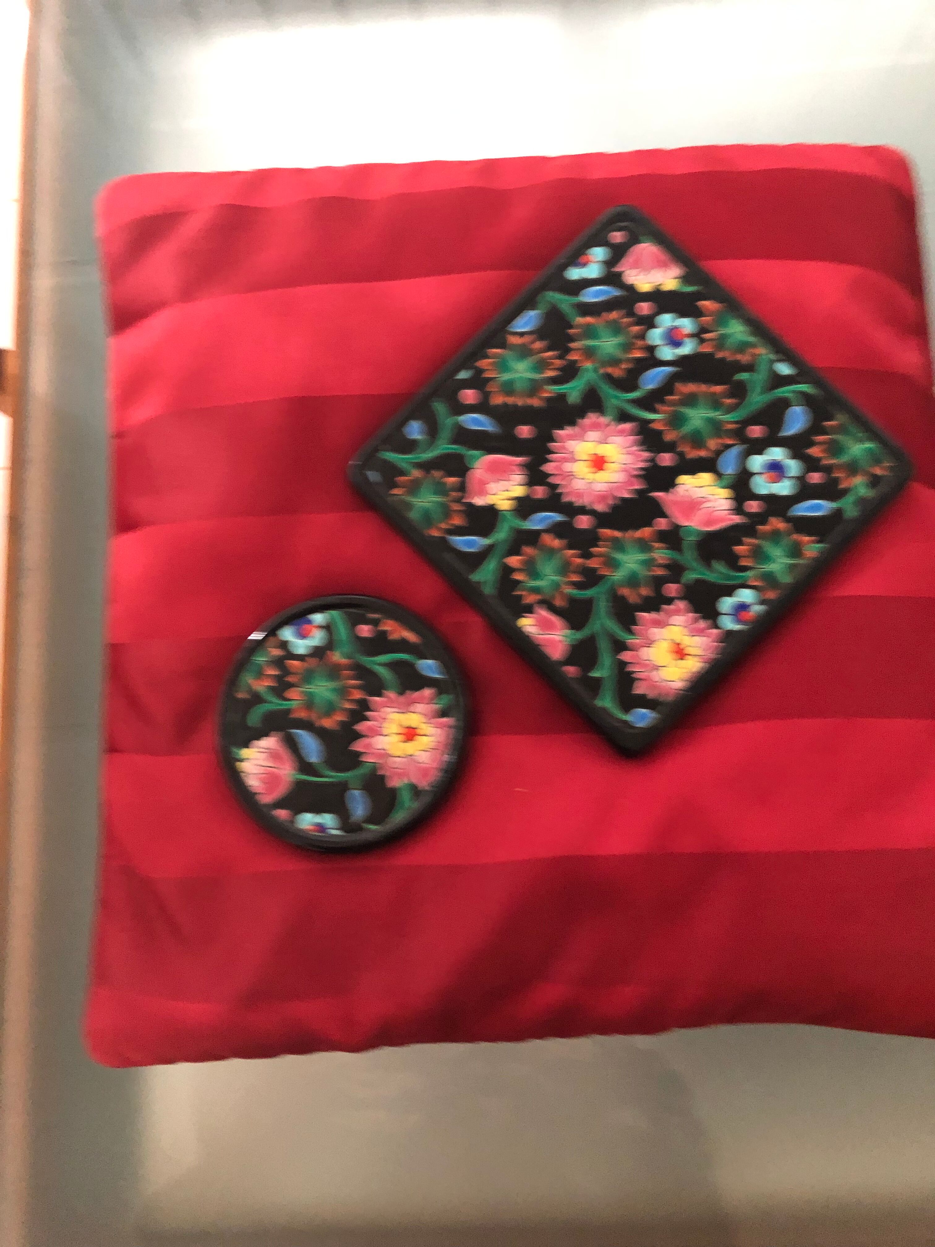 Underside and bottle made of Longwy enamels