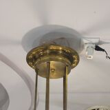 Ceiling light, gilded bronze and cut and frosted crystal, Art Nouveau, 1930s – France