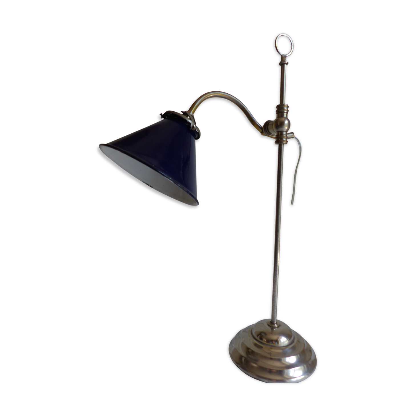 Workshop lamp in brass and nickel iron