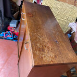 Double filing cabinet with vintage curtain from the 40/50 period