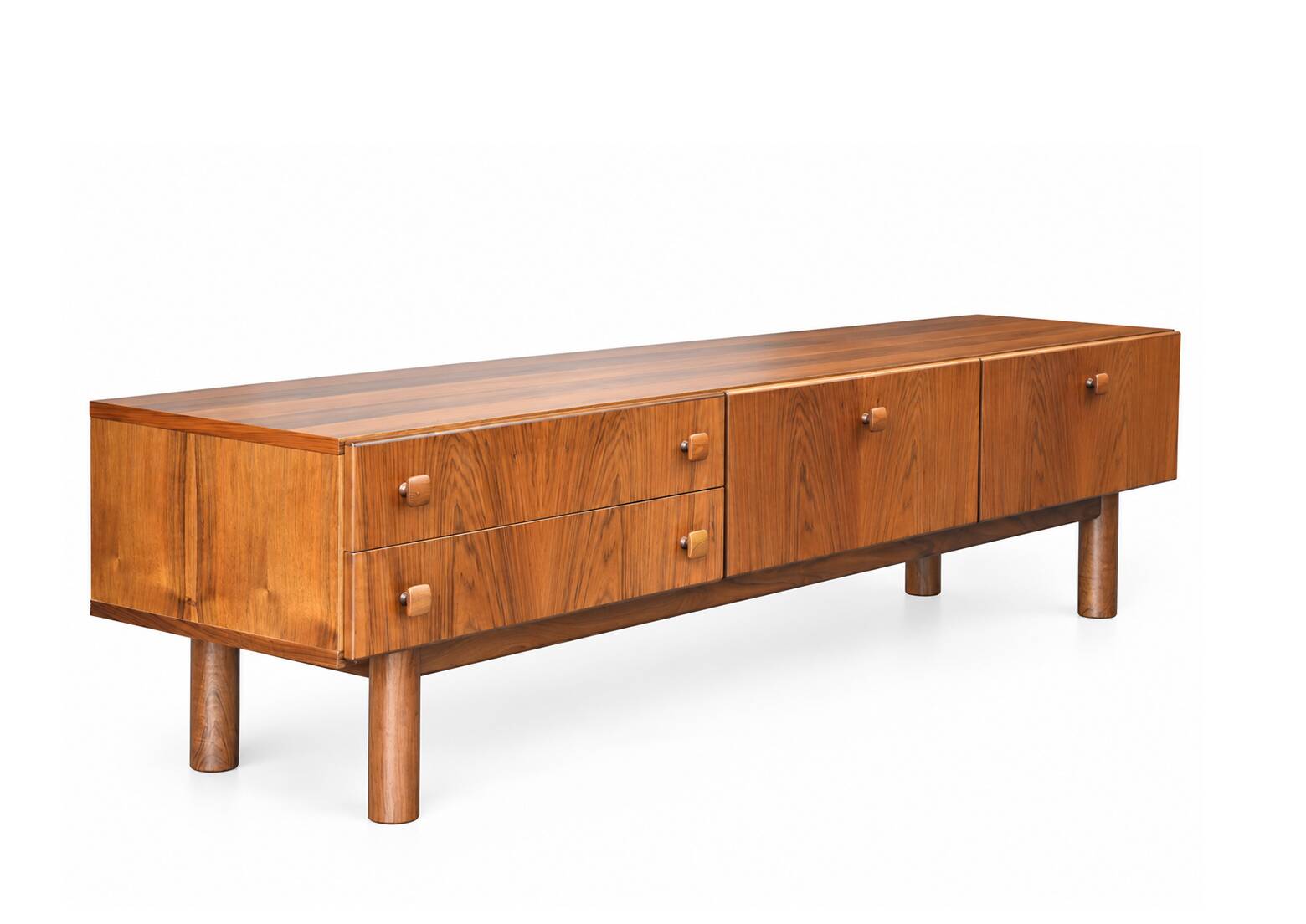 Enfilade basse vintage - style scandinave en Noyer