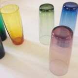 Suite of six colored glasses