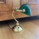 Banker's lamp notary brass and green opaline