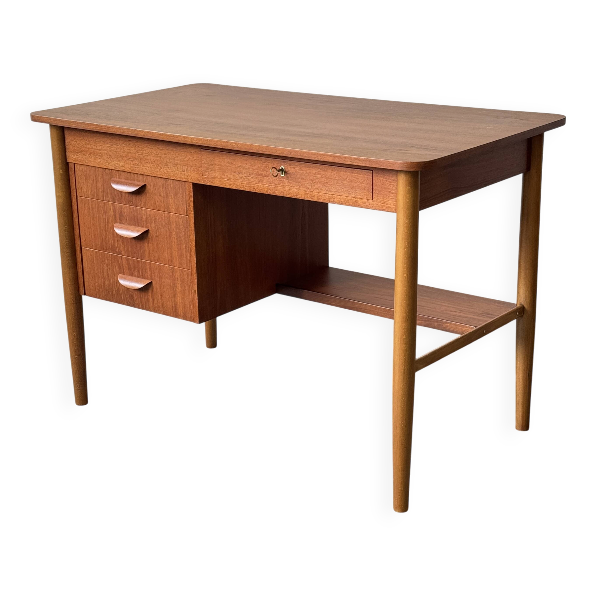 Teak Desk, Denmark 1960s/1970s, Vintage, Mid-C Modern