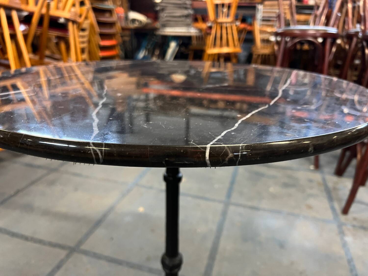 Black marble table