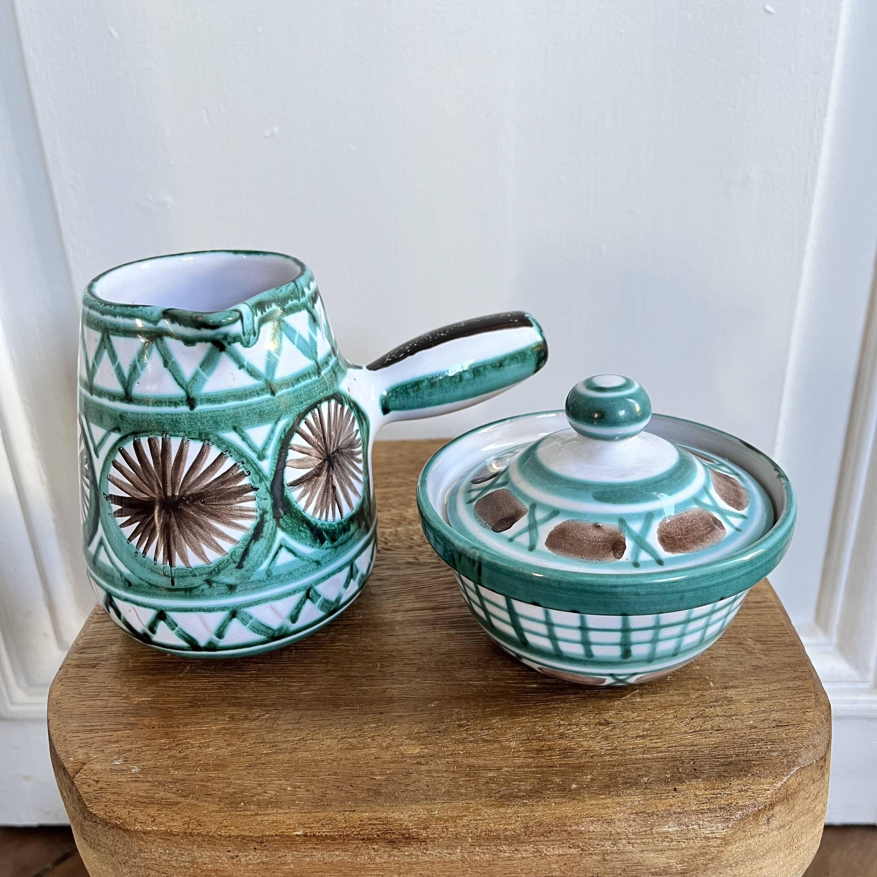 Robert Picault ceramic pots, sugar bowls and jugs