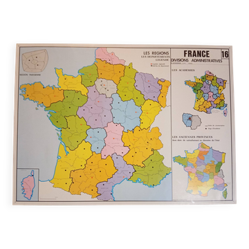 School map: france population-towns / france administrative divisions