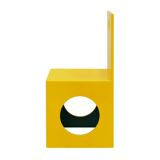 Eighties Yellow and Blue Lacquered Wood Italian 1980s Pair of Sculpture Chairs