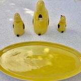 Salière poivrier moutardier Set service à condiments ,porcelaine Pfeffer Gotha - pingouins