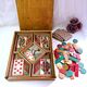 Yellow dwarf game wooden box manufactured by jlr paris early 20th century