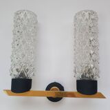 Paire d'appliques murales dorées design Arlus