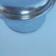 Round earthenware plate in stainless steel
