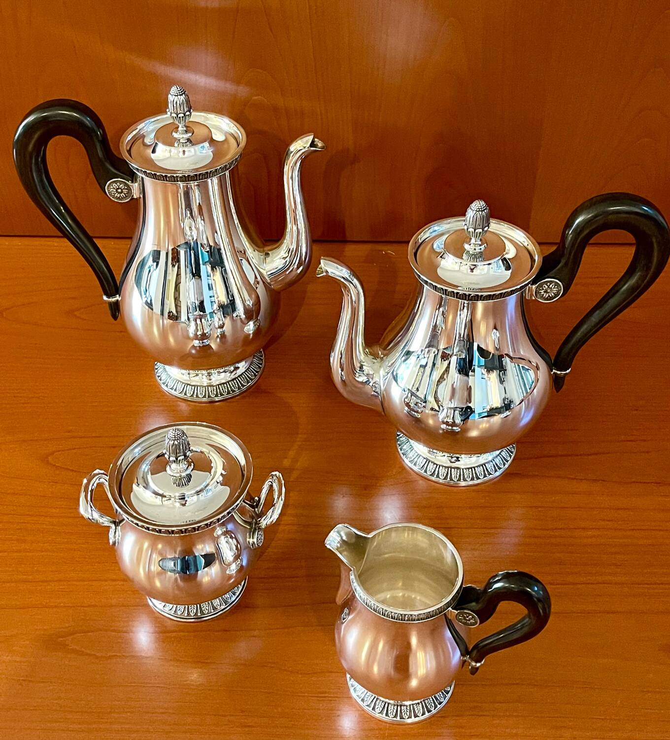 Christofle Malmaison 5-piece coffee and tea service with tray