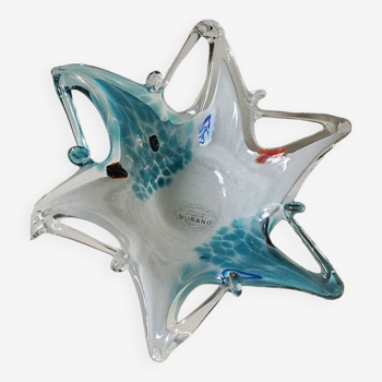 Empty Pocket Murano/Millefiori Model. Starfish shape. In blown art glass. Diameter 19.5 cm